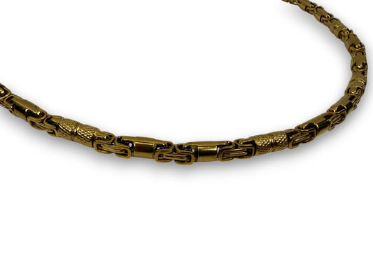 Chaintapes Königskette 60 cm Edelstahl 18K vergoldet