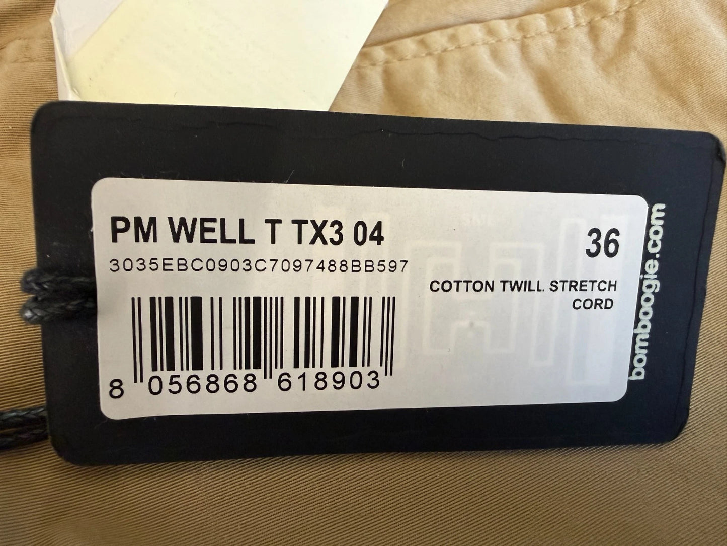 Bomboogie Herren Hose Chino Beige Gr. 36 Baumwolle Stretch B-Ware