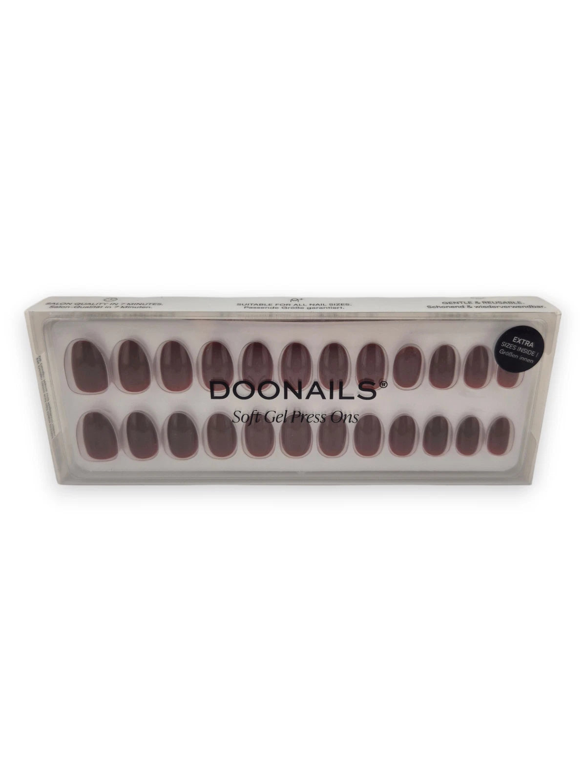 DOONAILS Press On Nails – Love Paris – 30 Stück Dunkelrot Soft Gel Nägel