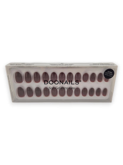 DOONAILS Press On Nails – Love Paris – 30 Stück Dunkelrot Soft Gel Nägel