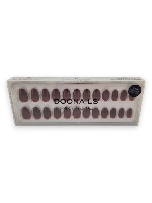 DOONAILS Press On Nails – Love Paris – 30 Stück Dunkelrot Soft Gel Nägel