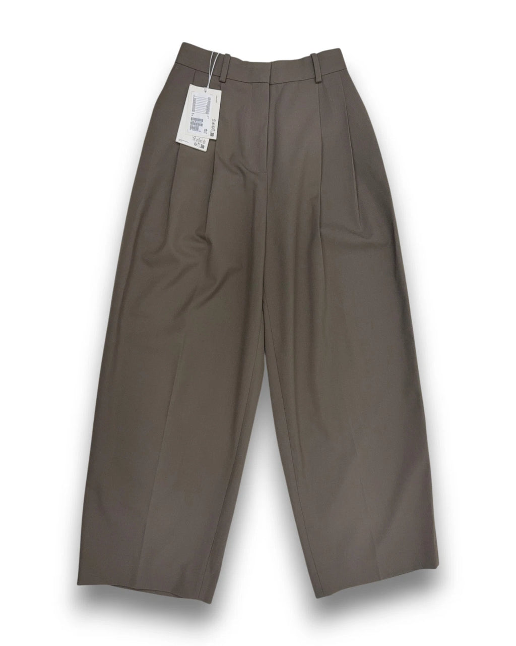 Cos Damen lockere Hose aus Twill weites Bein Gr. 34 Stoffhose Braun Bügelfalte
