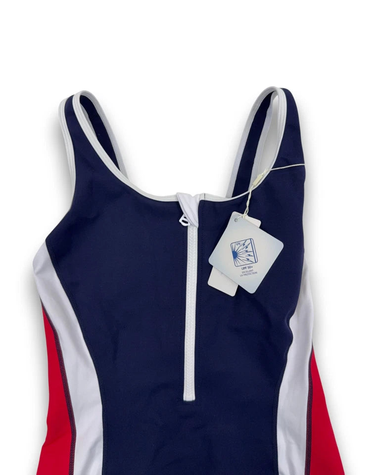 Badeanzug Sportlich Gr. 42 Bademode Schwimmanzug Dunkelblau Einteiler