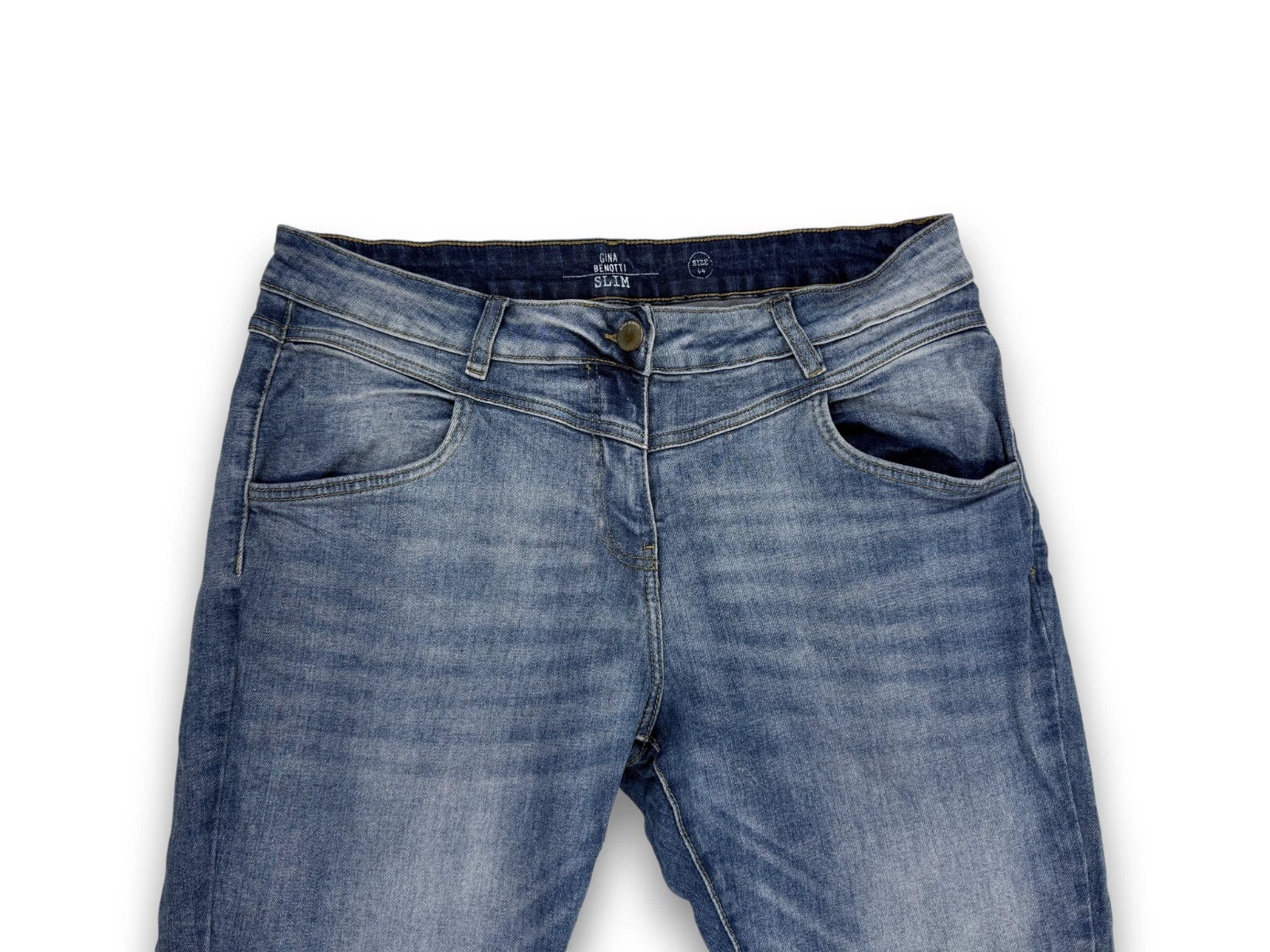 Gina Benotti Damen Jeans Gr. 44 Blau Slim Fit Stretch Hose Preowned