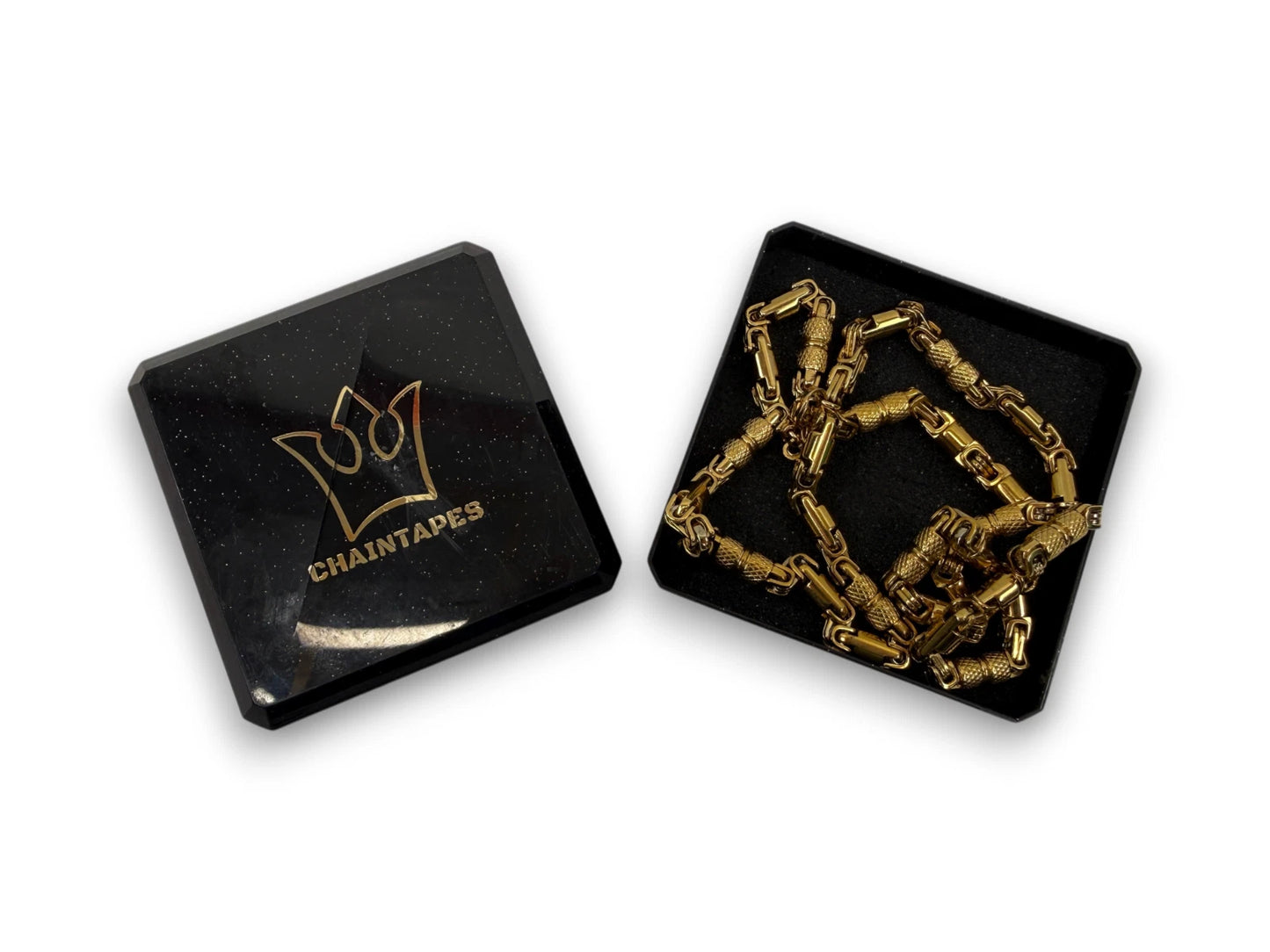 Chaintapes Königskette 60 cm Edelstahl 18K vergoldet