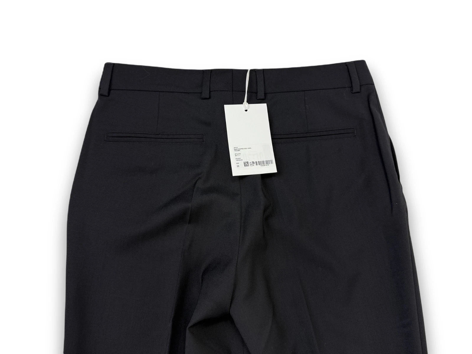 Filippa K Damen 7/8 Hose Emma Cropped aus Wolle schwarz elegant hoher Leib Gr. S