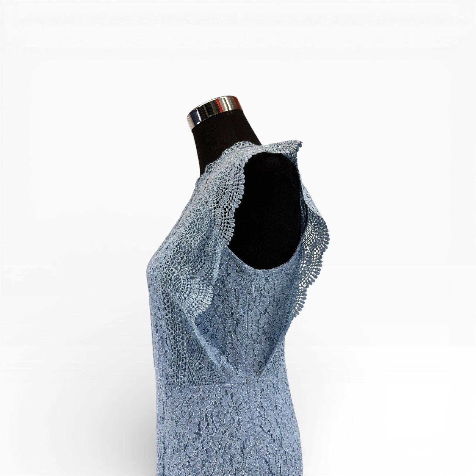 ONLY Kleid ONLNEW KARO Hellblau Gr. XS Spitze kurzes Sommerkleid Ärmellos