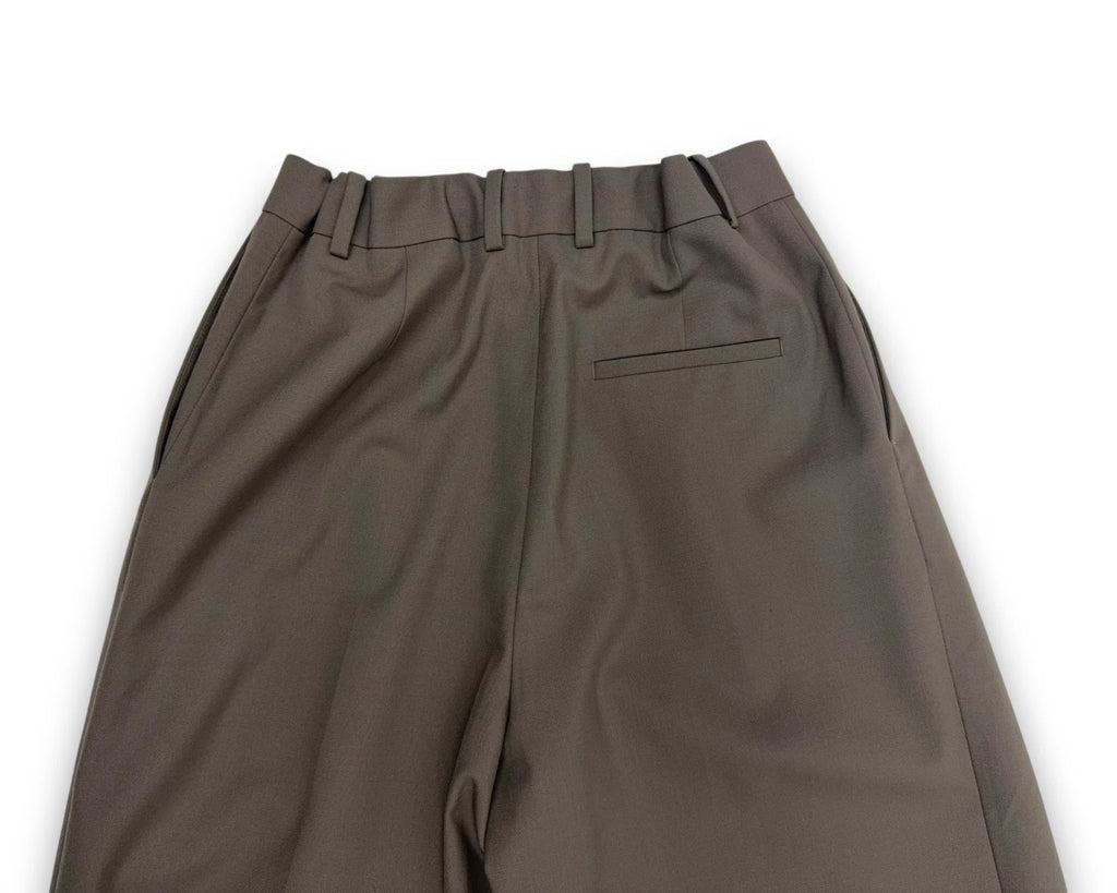 Cos Damen lockere Hose aus Twill weites Bein Gr. 34 Stoffhose Braun Bügelfalte