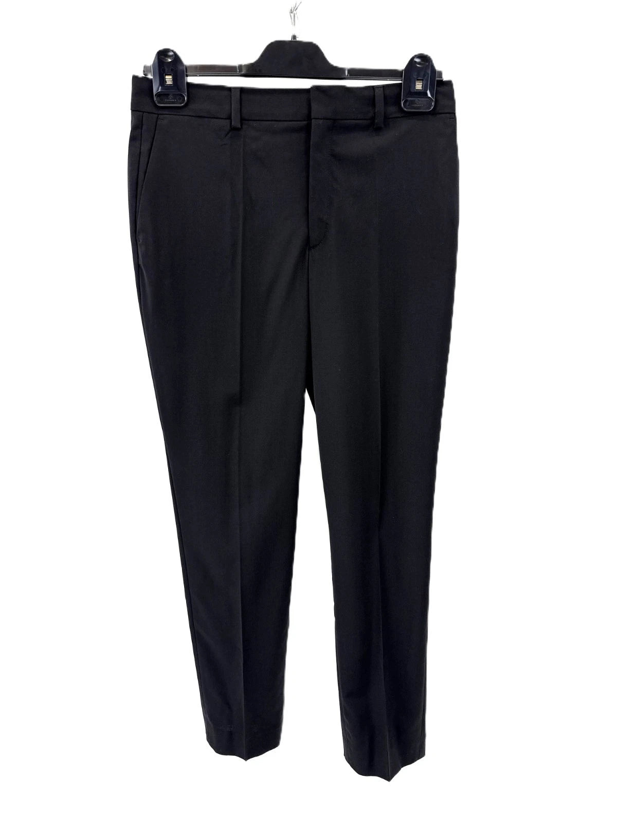 Filippa K Damen 7/8 Hose Emma Cropped aus Wolle schwarz elegant hoher Leib Gr. S