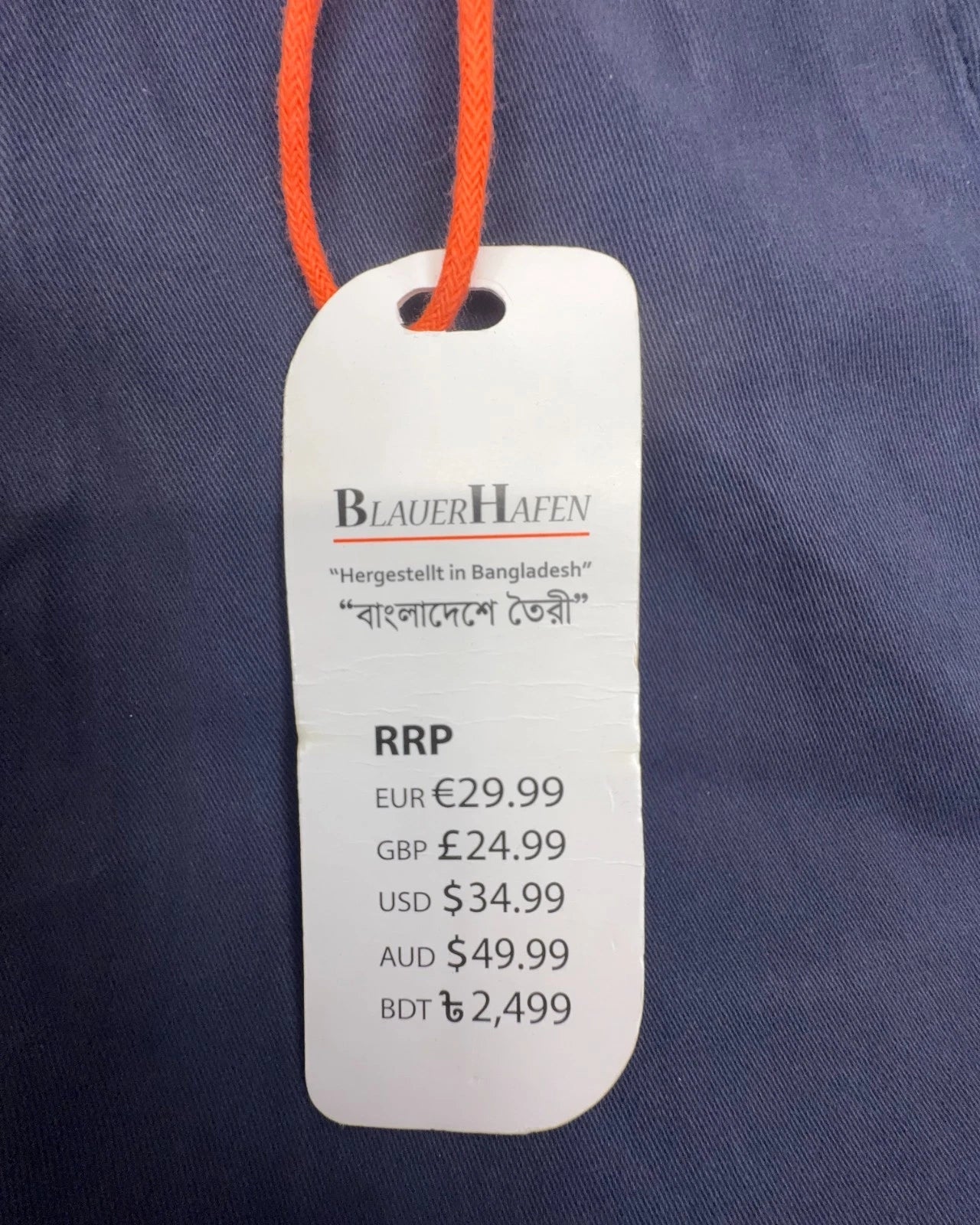 Blauer Hafen Herren Hose Stretch Chino W30 / L32 Dunkelblau Baumwolle Hose