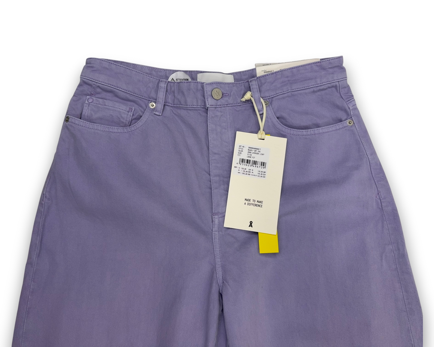 ARMEDANGELS Damen Barrel Leg High Waist Jeans – Lavender Light – Größe W31/L32