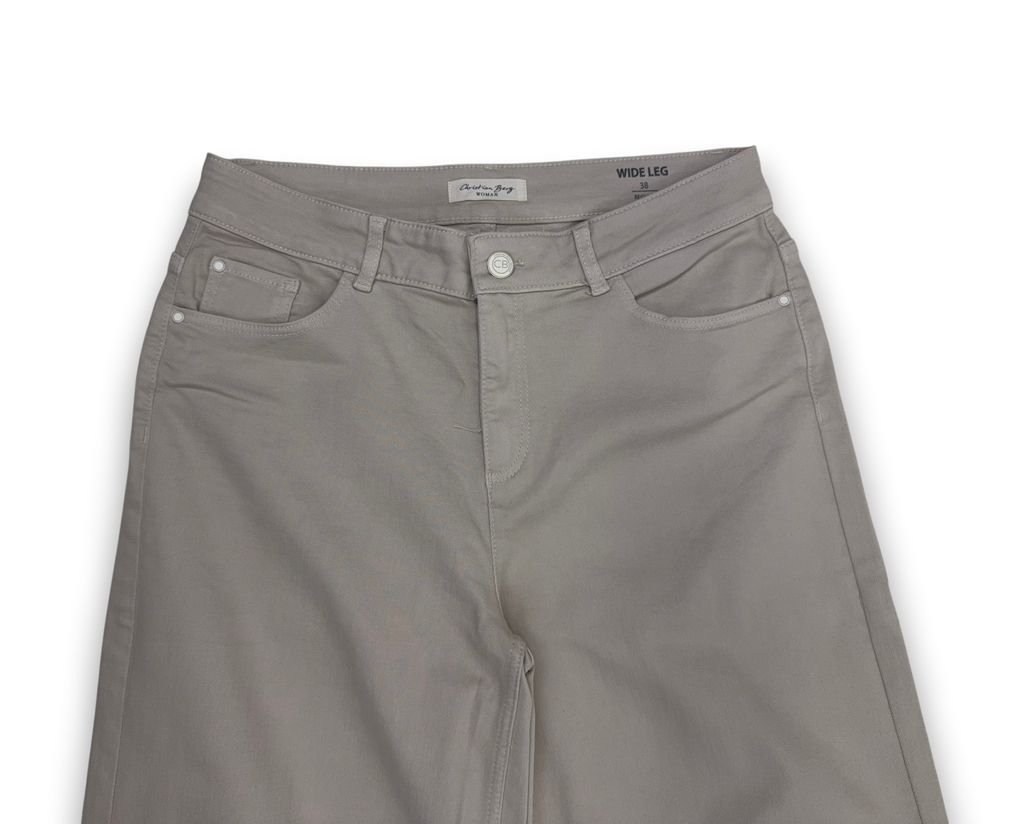 Christian Berg Damen Wide Leg Jeans – Beige – Größe 38 - Hose mit weitem Bein